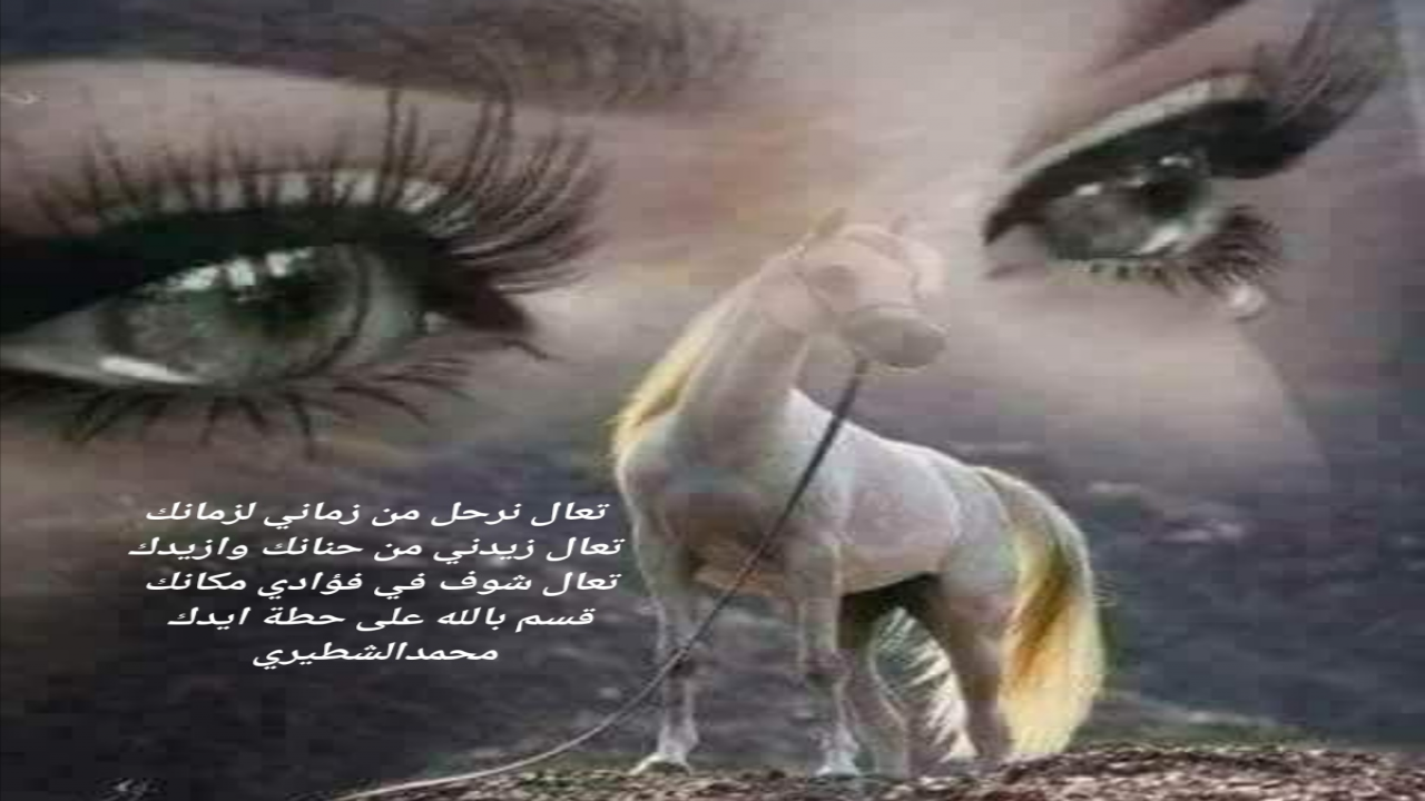 تعال نرحل من زماني لزمانكتعال زيدني من حنانك وازيدكتعال شوف في فؤادي مكانكقسم بالله على حطة ايدك
